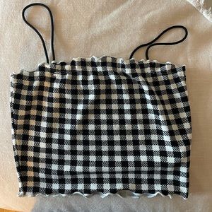 black and white checkered tank top